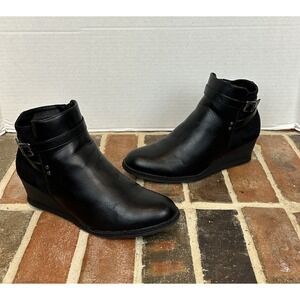 JEOSSY Women's 9636 Low Wedge Suede And PU Ankle Boots‎ Non Slip Rubber Sole 8.5